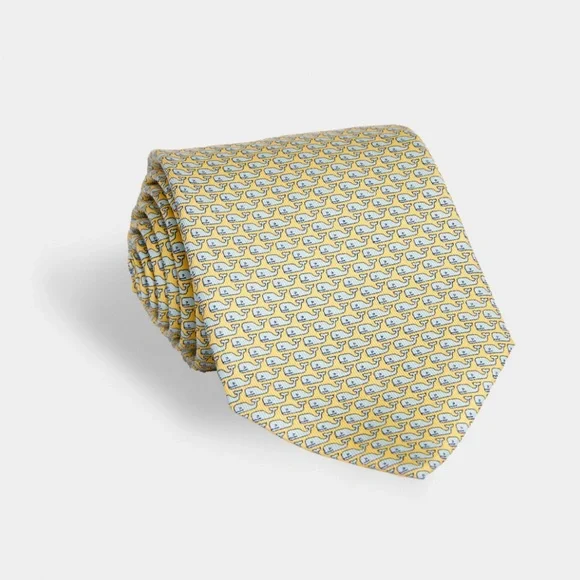 Yellow Vineyard Vines Whale Tie - Picture 1 of 2